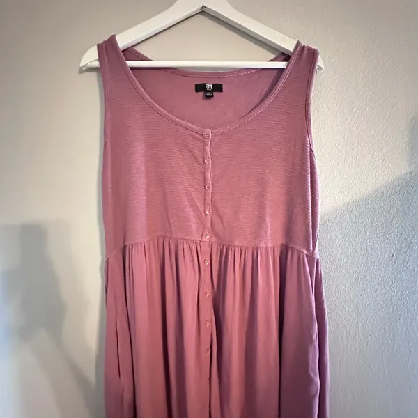 FRYE Women’s Maxi Dress Dusty Rose‎ Pink Mauve Size XL Sleeveless Button Front - Image 10