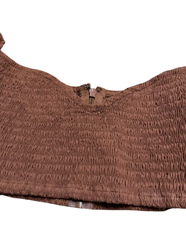 🤎 House of CB Lavanna Cocoa Puff Sleeve Cropped Top Size S NWOT 🤎 - Image 5