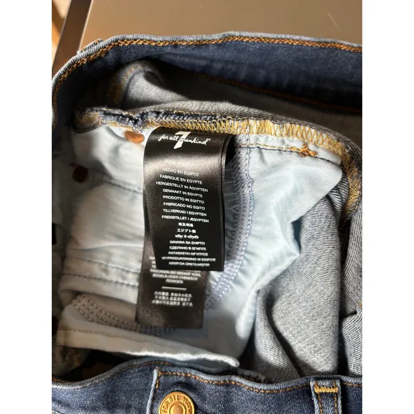 7 For All Mankind Josefina Ankle Skinny‎ Jeans Distressed Dark Wash Size 29 - Image 4