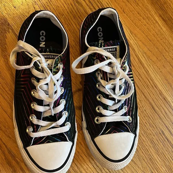Converse Chuck Taylor All Star Ox "All Of the Stars" Women Shoes Black-White- 7M - Image 6