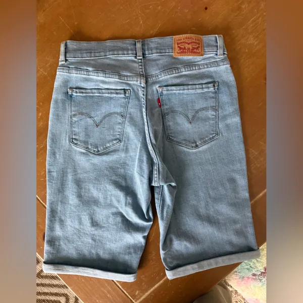 Levi's Light Blue Denim Bermuda Shorts - Image 4