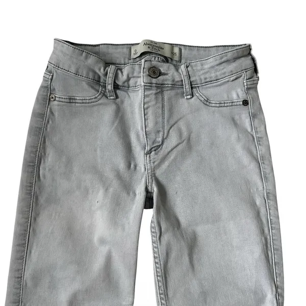 Abercrombie & Fitch Size 25/0 Ankle Skinny Jean Stretch Light Gray | 29-9 - Image 2