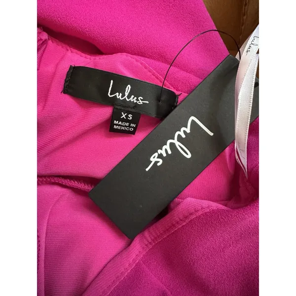 NWT Lulus Simply Beautiful Fuchsia One-Shoulder Cutout Maxi Dress Size XS - Image 8
