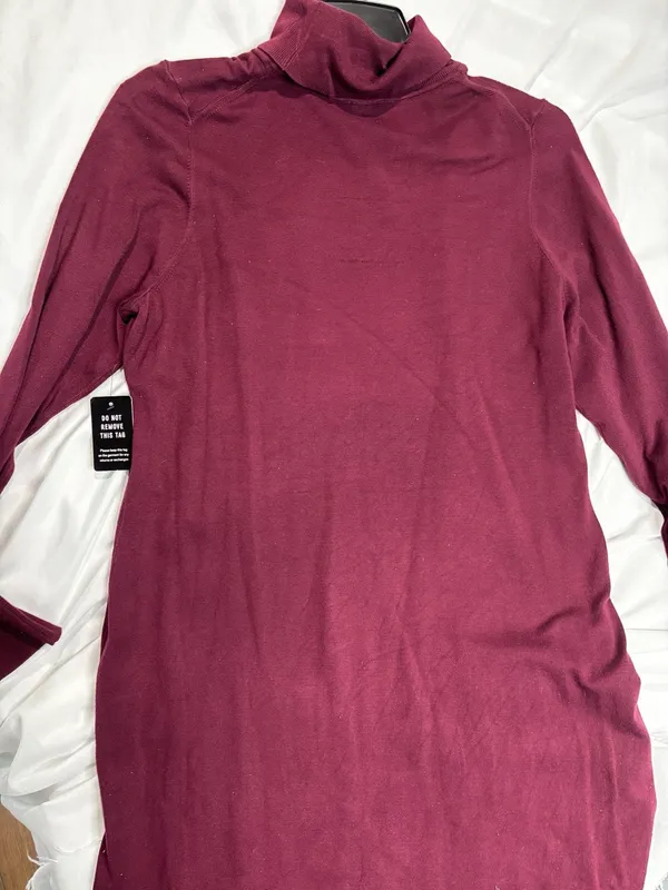 Express Women's Burgundy Long Sleeve Turtleneck Sweater Dress Size XL - Image 2