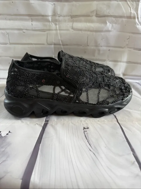 Source Unknown Black Beaded Mesh Slip-On Sneaker - Image 4