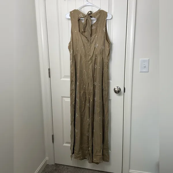 EUC SANCIA Anthropologie women’s wide-leg patterned‎ sleeveless jumpsuit XL - Image 4