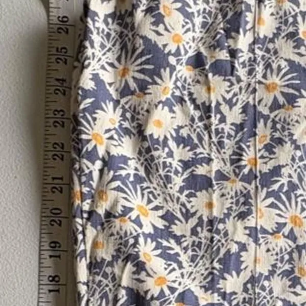 NWT RVCA blue and white floral wide leg pants Side Zipper Size 29 - Image 4