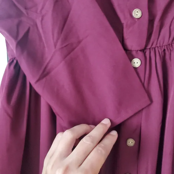 Maternity Coolmee burgundy button down dress size Large New never worn b… - Image 4