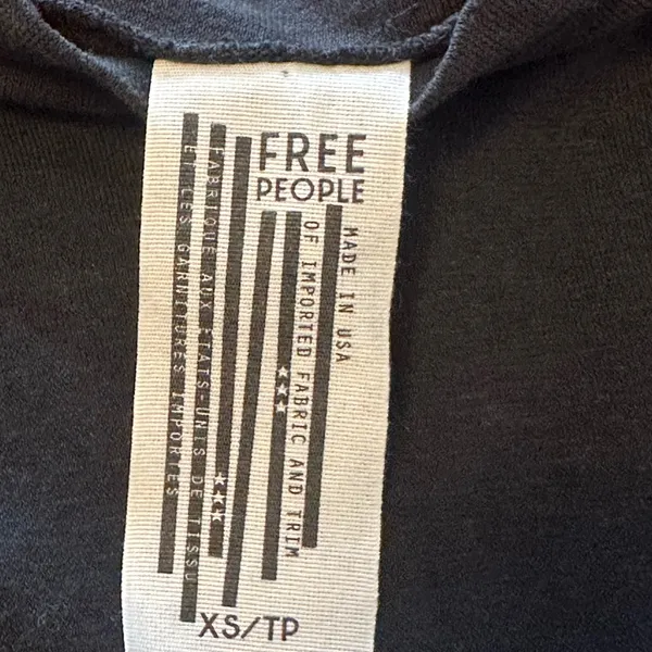 Free People Xs oversized black‎ crew neck organic cotton - Image 3