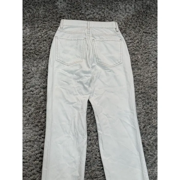 PacSun Women’s Dad Jean Size 23 Distressed Ripped Light Cream Denim High Rise - Image 8