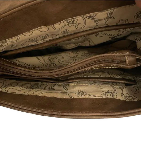 Montana West Studded Tooled Faux Leather Top Handle & Shoulder Strap Cowgirl Bag - Image 8