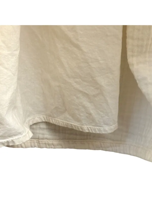 Quince Organic Cotton Gauze Tiered V-Neck Maxi Cream Dress Size xs - Image 8