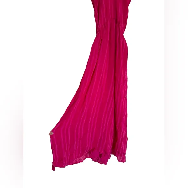 Anthropologie Line & Dot New Pink Fuchsia Striped Midi Sun Dress Size M - Image 5