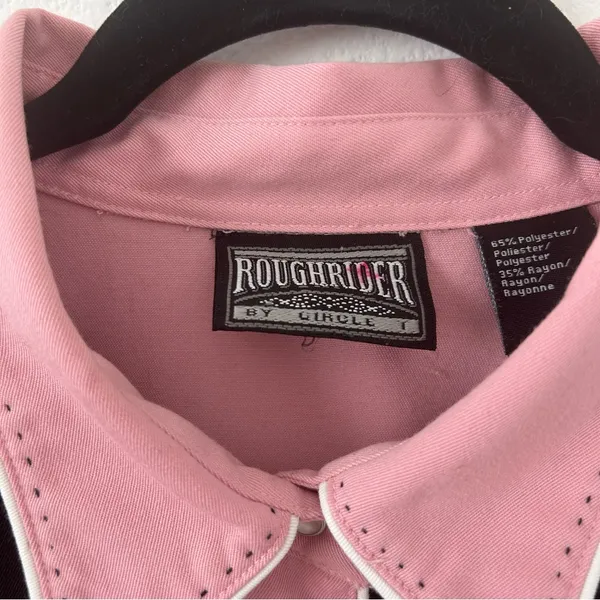 Vintage Roughrider by Circle T Pink Western Button Up Shirt - Image 9