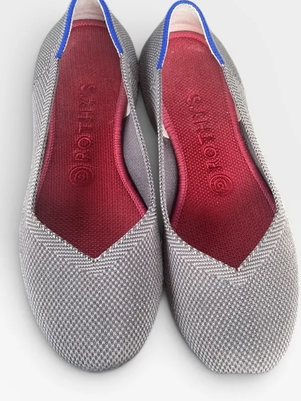 Rothy’s The Flat Gray Knit Ballet Flats Washable Sustainable Shoes 7.5 - Image 2