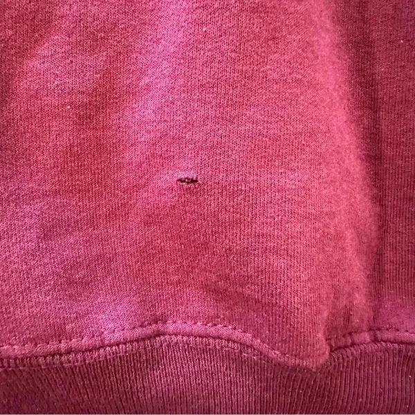 Champion vintage distressed sweatshirt, maroon size large - Image 3