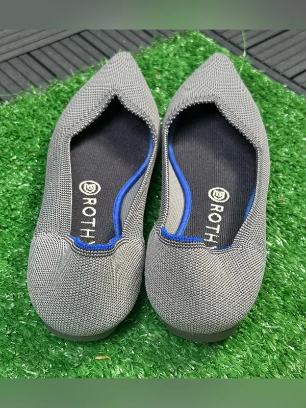 Rothy's The Point Cloud Grey Birdseye Pointed Toe Flat Size W8.5 - Image 7