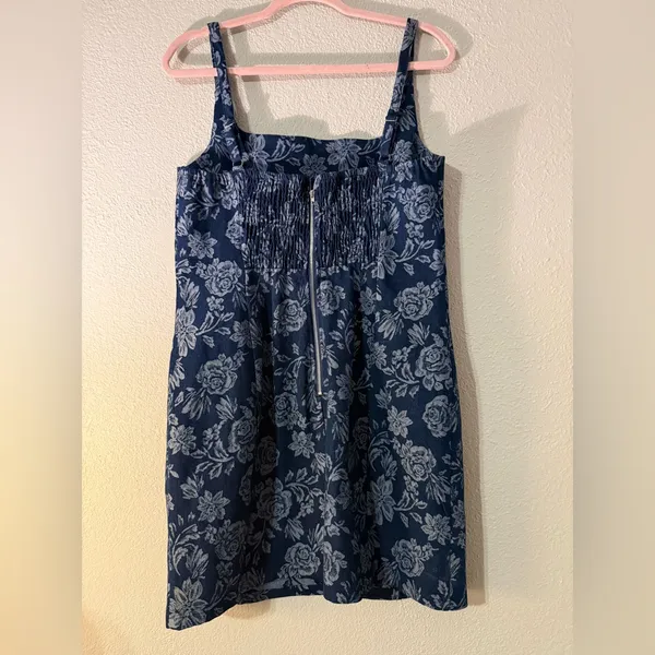 skylar Rose Blue Floral Square-Neck Mini Dress - Women - Image 4