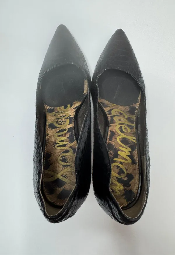 'Sadi' Black Snakeskin Prints Pumps Size 7M - Image 3