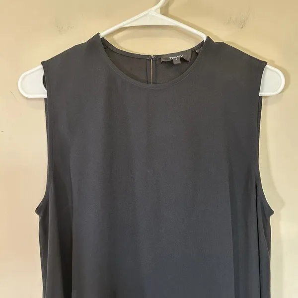 Theory Dress Kensington 6 Womens‎ Black Crepe Side Lace Up Tie Sleeveless - Image 2
