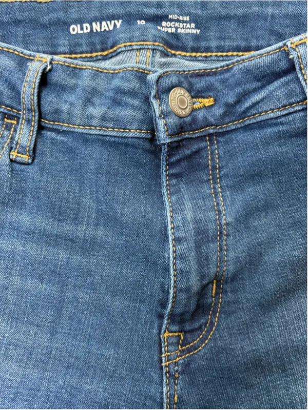 Women's Old Navy Rockstar Skinny Jeans Size 10 Blue - Image 4