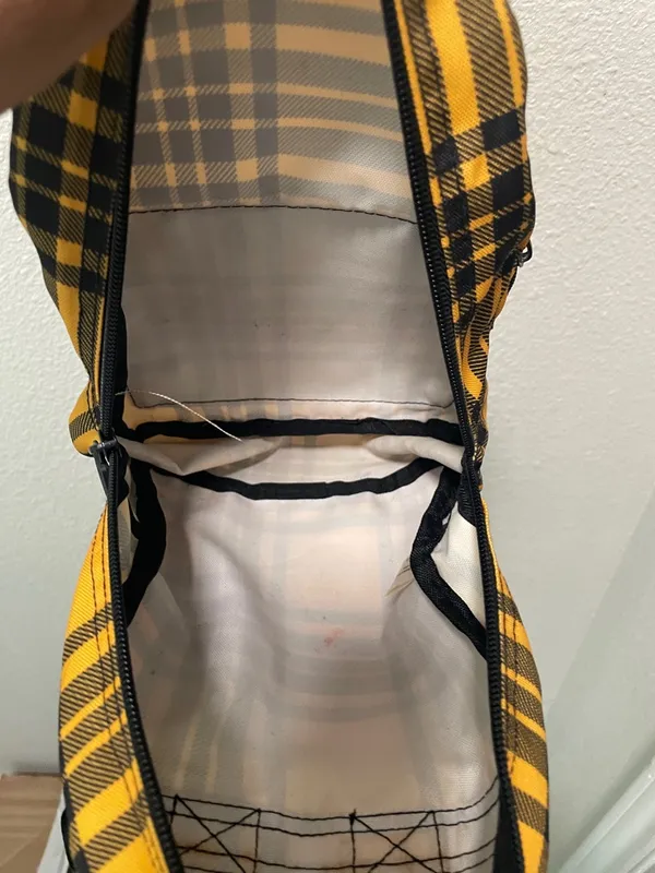 PINK Plaid Mini Backpack - Yellow & Black - Image 9