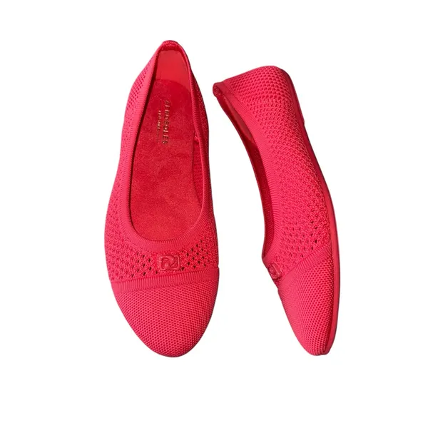 NEW Aerosoles Women's Annelie Round Toe Ballet Flats Coral Red Knit Fabric SZ-9 - Image 6