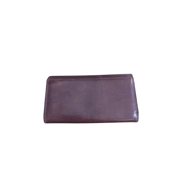 Italian Leather Genuine Leather Brown Bi Fold Wallet Clutch Classic Chic - Image 2