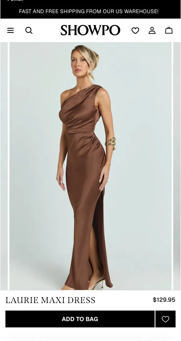 Showpo brown satin maxi dress - Image 3