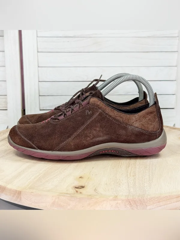 Merrell‎ Ellipse Suede Lace Up Sneakers Coffee Bean Brown Women’s 7 - Image 3