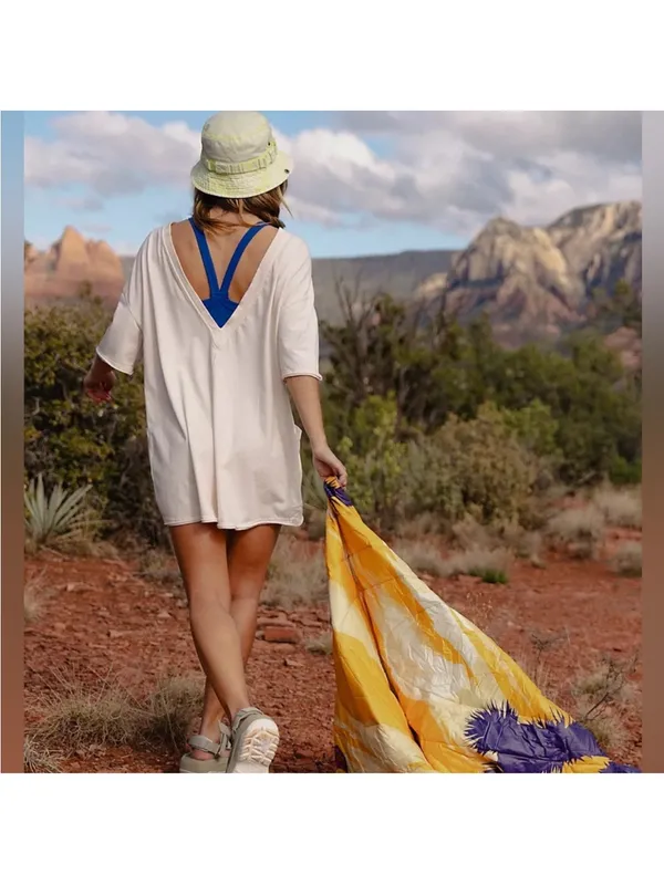 NEW! FREE PEOPLE MOVEMENT Hot Shot Tee Romper Shorts X-SMALL Bleached Clay Ivory - Image 8