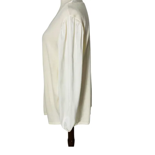 CHICO'S Cashmere Blend Balloon Sleeve Sweater - Image 6