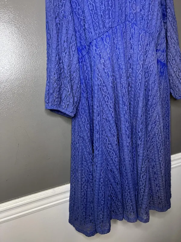 Torrid Dress Womens 2X Blue Lace Fit & Flare Mini 3/4 Sleeve Lined Party - Image 4