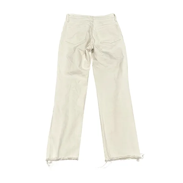 Madewell perfect vintage straight stretch jeans tile white ripped knee 25 - Image 6