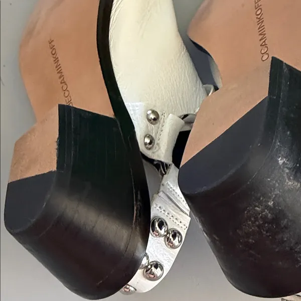 Rebecca Minkoff White Studded‎ Ankle Booties size 6.5 - Image 11