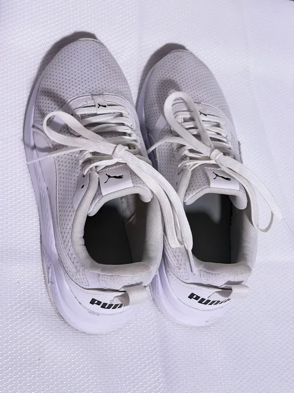 Puma White Mesh Running Sneakers  - Image 6