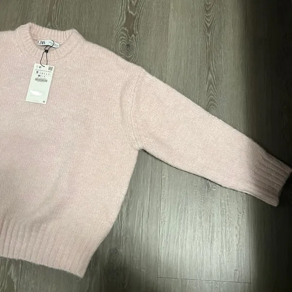 NWT zara baby light pink fluffy sweater - Image 2