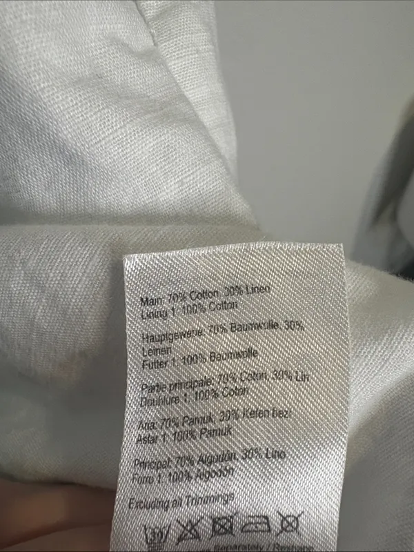 Joules White Sleeveless Dress with Multicolor Embroidered Yoke linen/cotton - Image 4