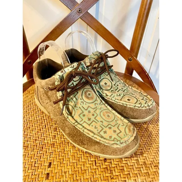 Roper leather mosaic printed booties size 8 Brown - Image 3