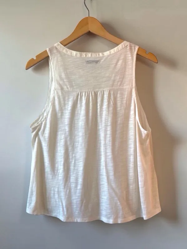 American Eagle Outfitters Cream Button-Front Sleeveless Tank - Image 5