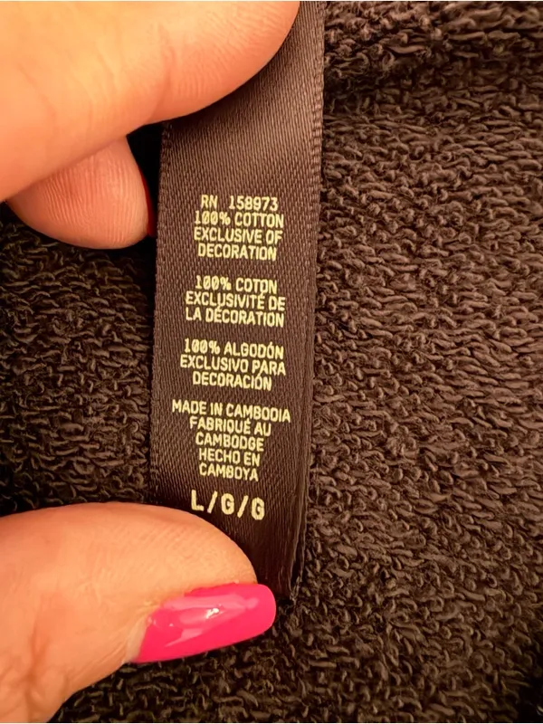SKIMS Cotton French Terry Half Zip Dark Brown Iron Size Large womens - Image 11