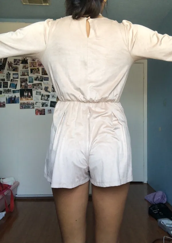 Tan Velvet Romper - Image 2