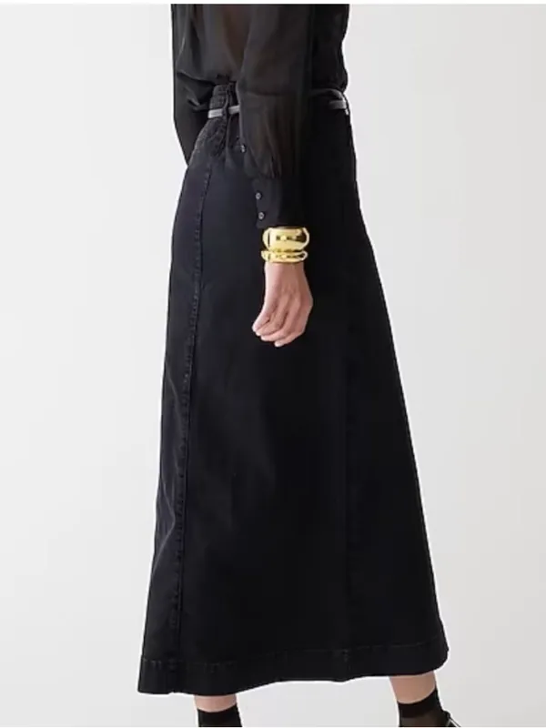J. Crew Denim Maxi Skirt in Black - Image 2