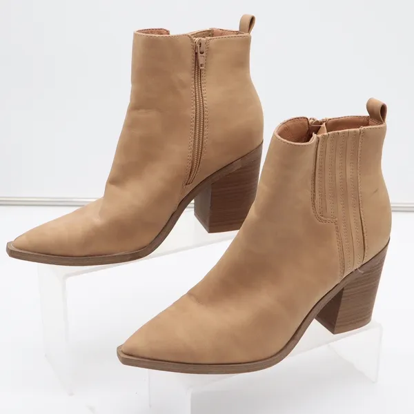 Universal Thread Tan Pointed Toe Block Heel Ankle Boots Size 8.5 - Image 2