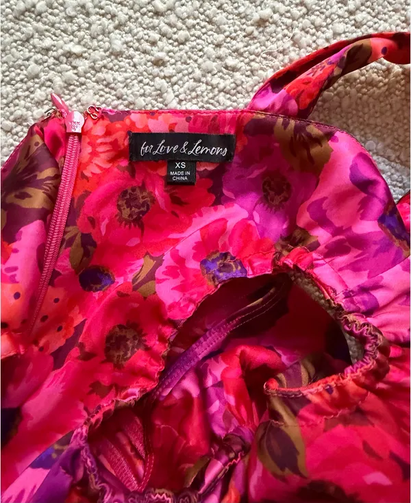 For Love & Lemons Pink floral patterned bodysuit - Image 9