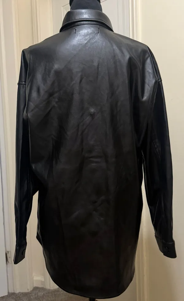 Dollhouse Black Sleek Faux Leather Shacket Womens Size S - NWO - Image 5