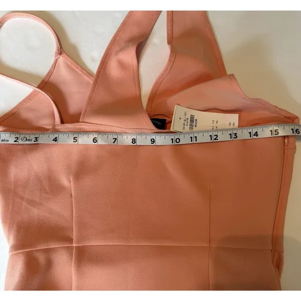 Abercrombie & Fitch NWT Bridesmaid Dress Sz MED Peach Asymmetric‎ Formal Prom - Image 9