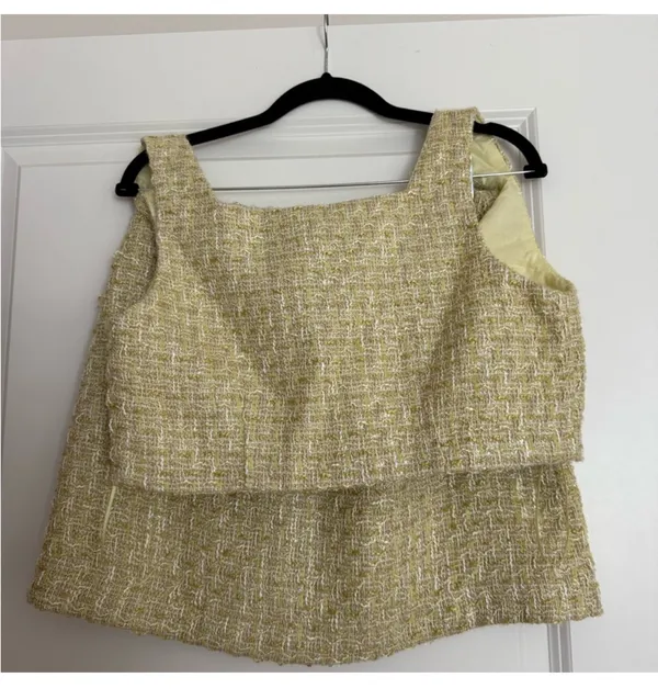 House of Harlow 1960 Yellow Tweed Skirt Set - Image 4
