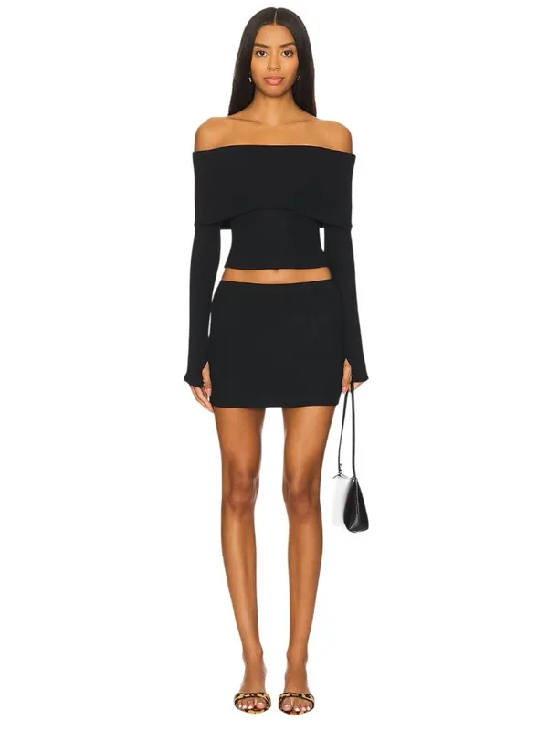 Superdown Marks Skirt in Black Small Womens Mini Jersey - Image 8