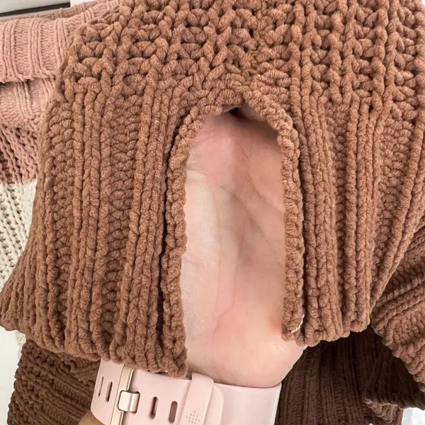 POL Size M Sweater‎ High Up In The Sky Chunky Knit Turtleneck Long Sleeve Stripe - Image 6